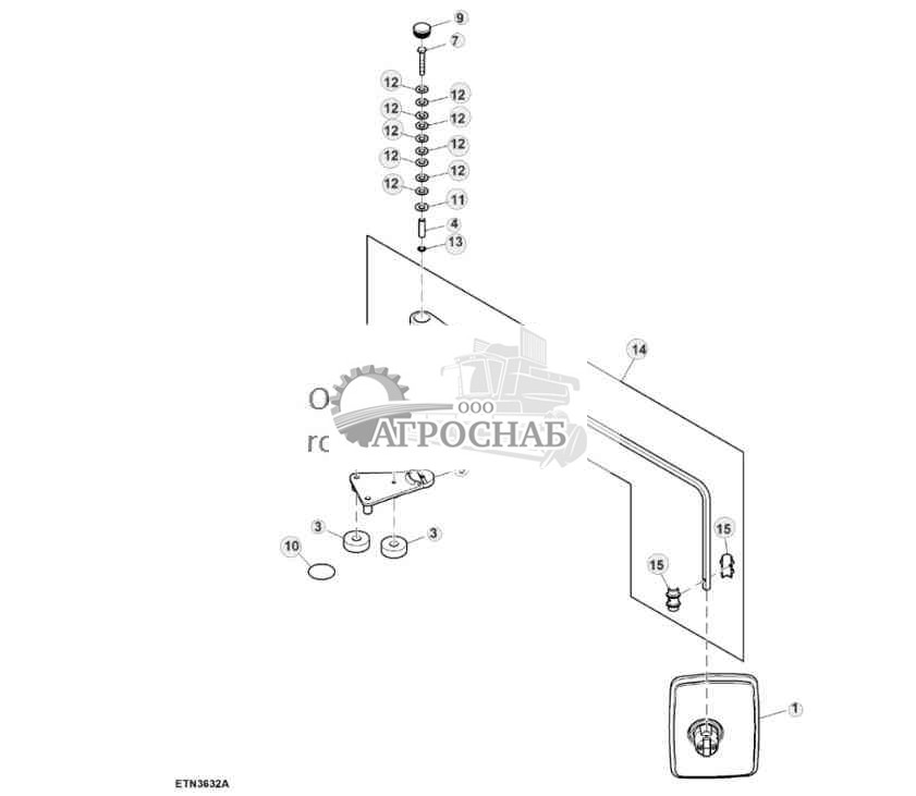 Зеркало заднего вида, наружное, левое 